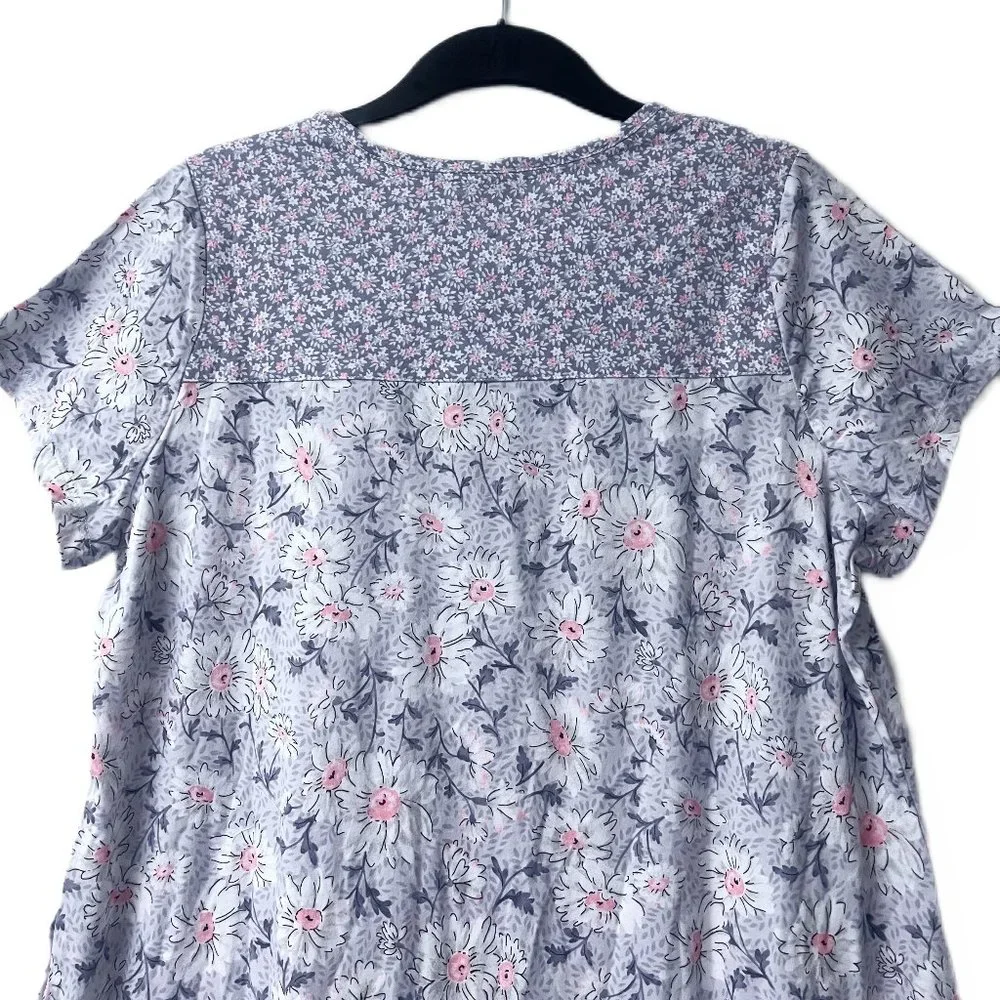 NEW! Carole Hochman Meadow Floral 100% Cotton 2-Pack‎ Sleepshirts Large